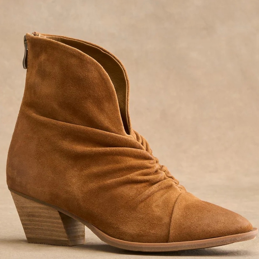 “Sarapo suede ruched boots” by Antelope. New with tags.